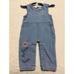 NEXT Kids' Long Sleeve Top & Embroidered Denim Overalls Set